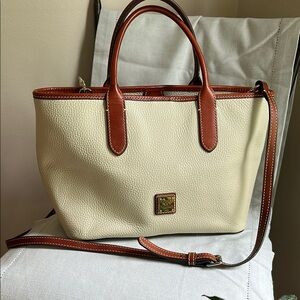 Dooney & Bourke Cream and Brown Elegant Tote